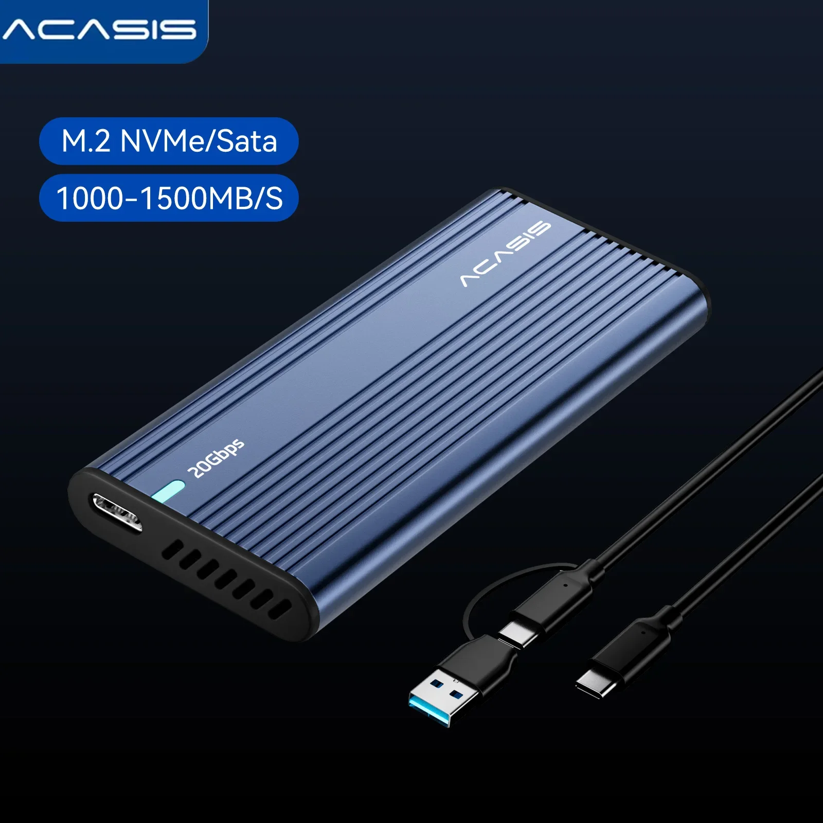 acasis-20gbps-m2-nvme-sata-ssd-エンクロージャ-usb-c-a-to-m2-8tb対応-ssdケース
