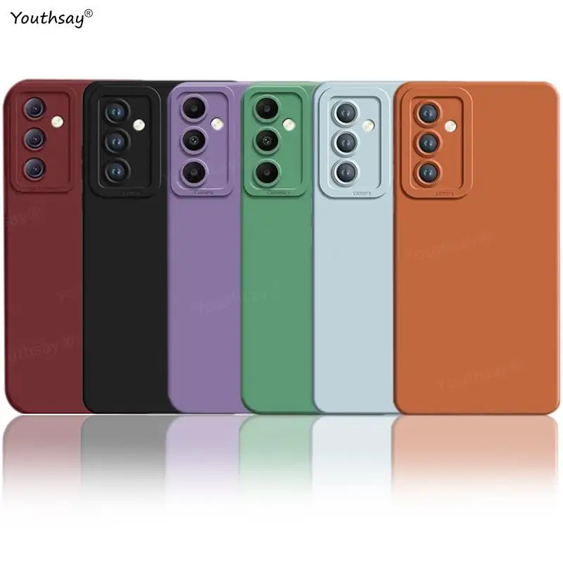 For Samsung Galaxy A55 5G Case Cover Samsung Galaxy A55 Funda Camera Protector Liquid Silicone Candy Color Back Case Galaxy A55