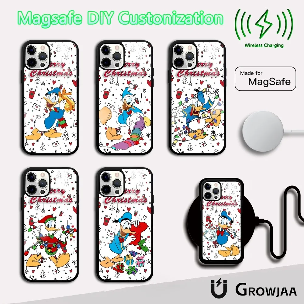 

Donald Duck Christmas Phone Case For iPhone 16 15 14 13 12 11 Pro Max Plus Mini Magsafe Mirror Wireless Magnetic Cover