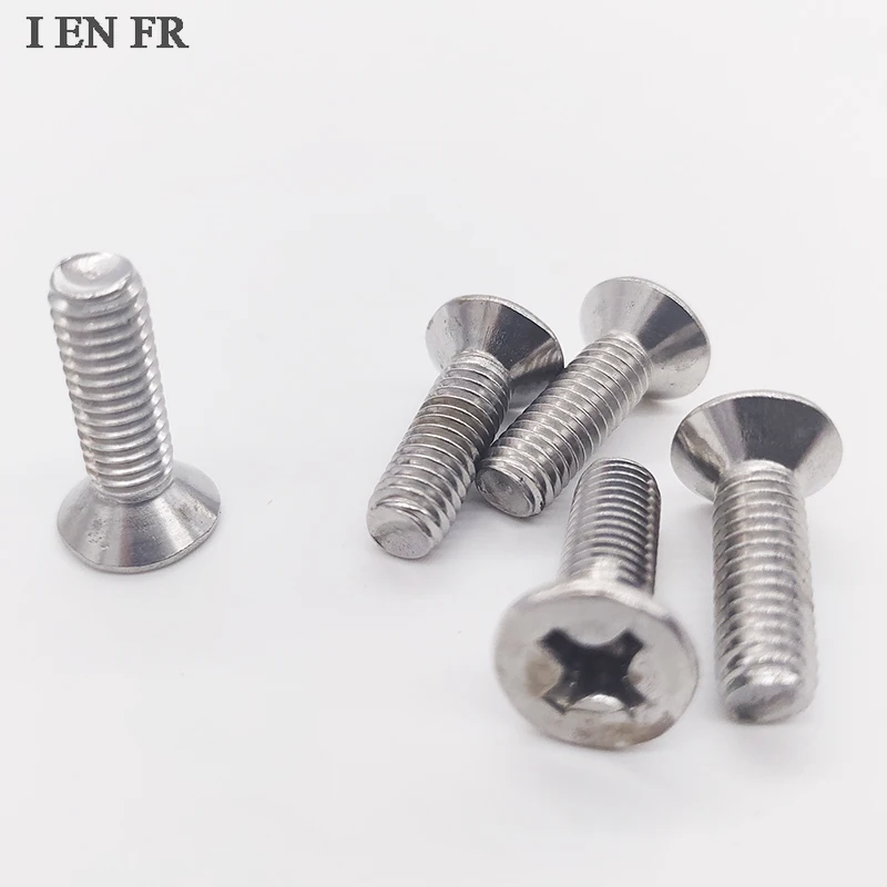 

1/2/5/20/50Pcs 304 A2 Stainless Steel GB819 M2 M2.5 M3 M3.5 M4 M5 M6 M8 Cross Phillips Flat Countersunk Head Screw Bolt