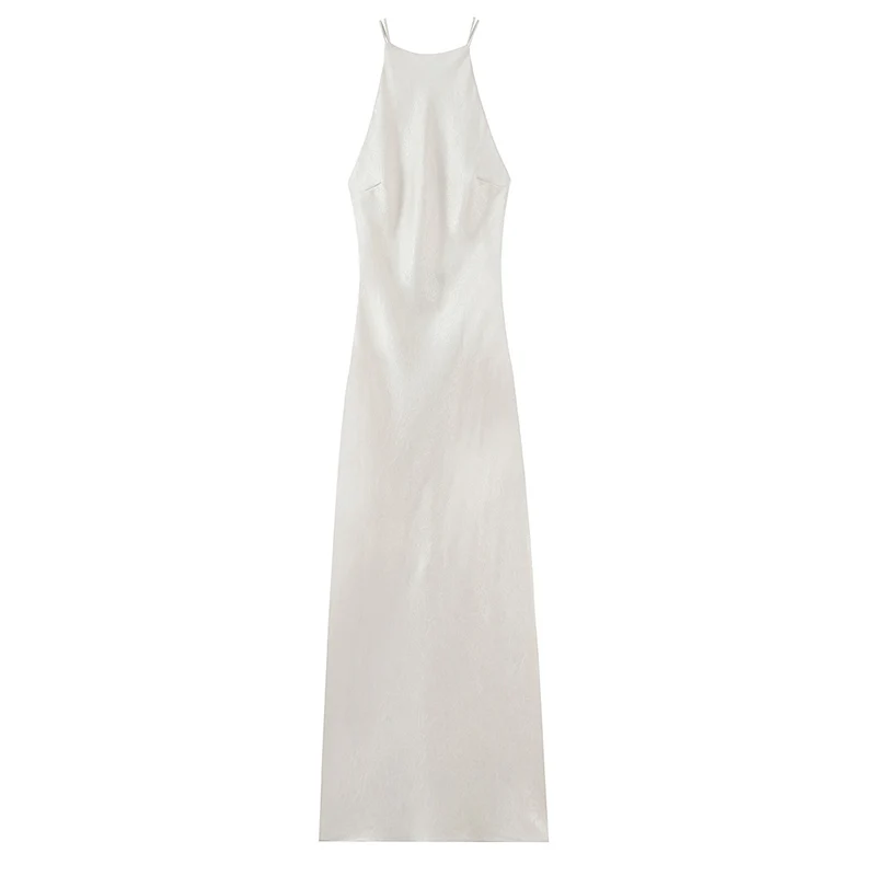 Women's Dress Off Shoulder Satin Long Dresses 2025 Woman Summer Elegant Womens Dresses Backless Sexy Party Dresses