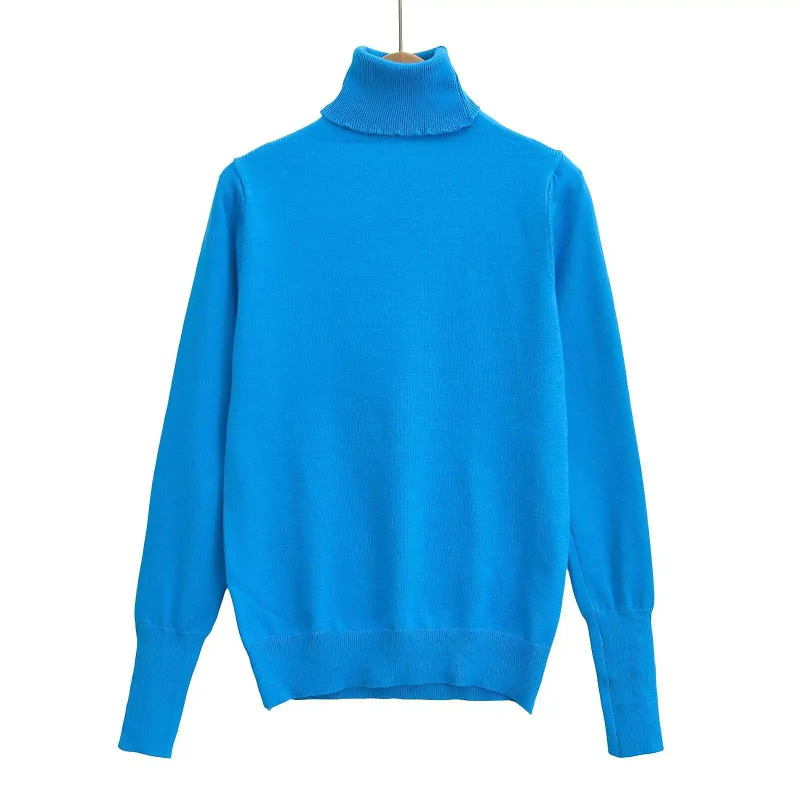 Nieuwe dames zachte gebreide trui hoge hals lange mouw vrouwelijke truien truien chique mode herfst winter gebreide truien tops