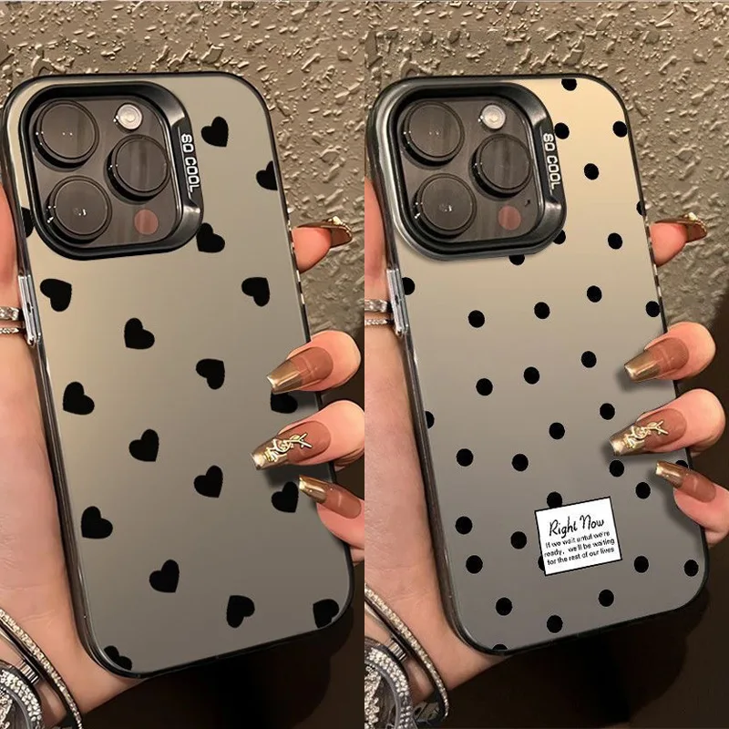 Polka Dot Heart Phone Case For IPhone 16 15 14 13 12 11 Pro Max X XR XS 7 8 Plus Mini SE 2020 2022 Mobile Case