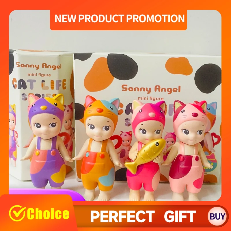 

Sonny Angel Cat Life Series Blind Box Mini Figure Cute Kawaii Animal Doll Toy Random 1PC Gift for Kids Children Collectible Fun