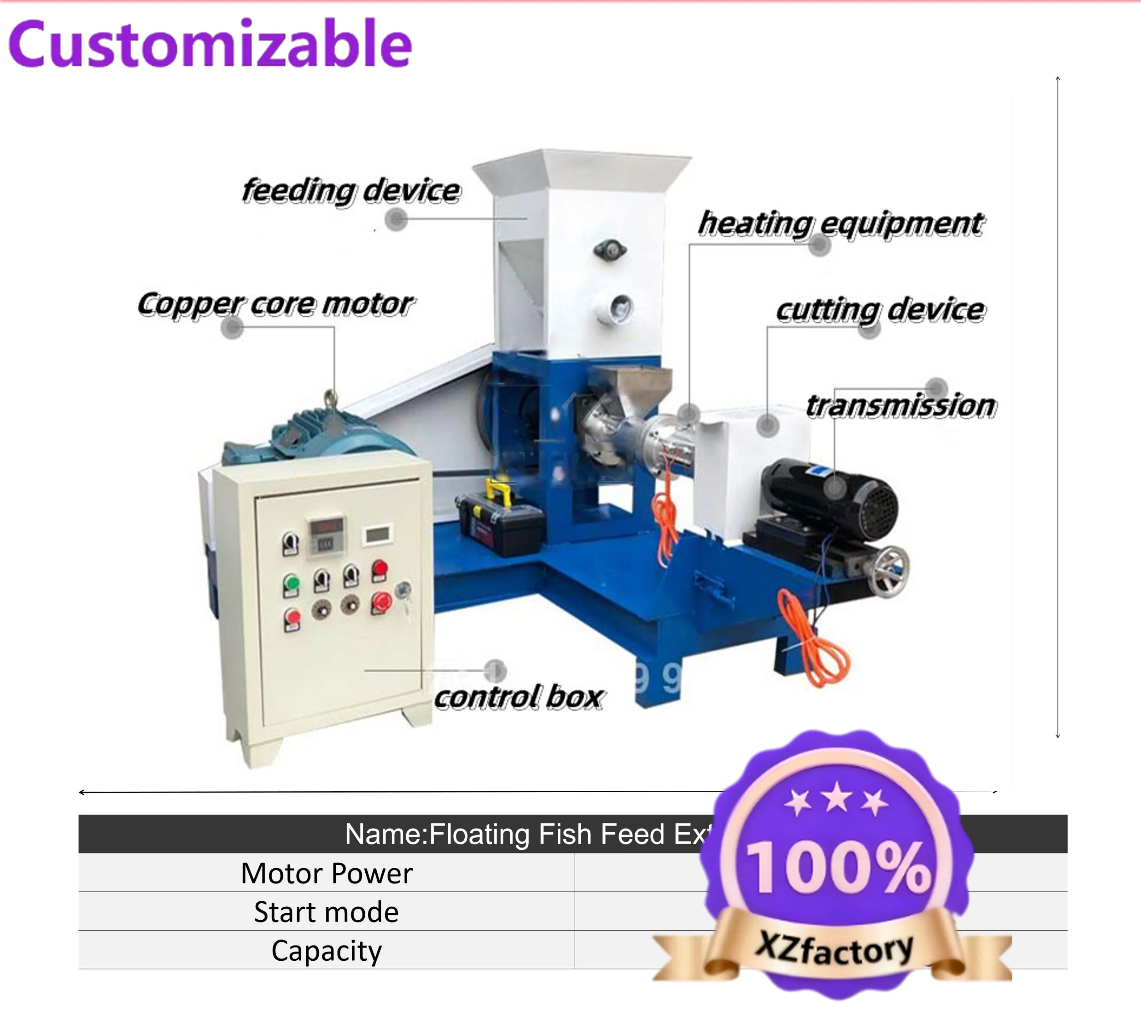 Factory Direct 2026 Pelletizer Extrusion Floating Fish Feed Pellets Water Feed Extruder Pet Cats and Dogs Floating Fish Feed