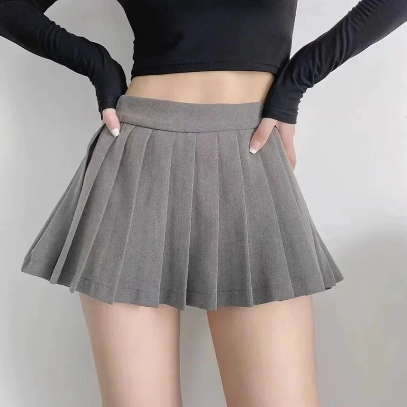 Míni saia plissada de cintura alta feminina, saias de torcida preppy coreanas, moda feminina streetwear, branca, com todos os fósforos, sexy, Y2K