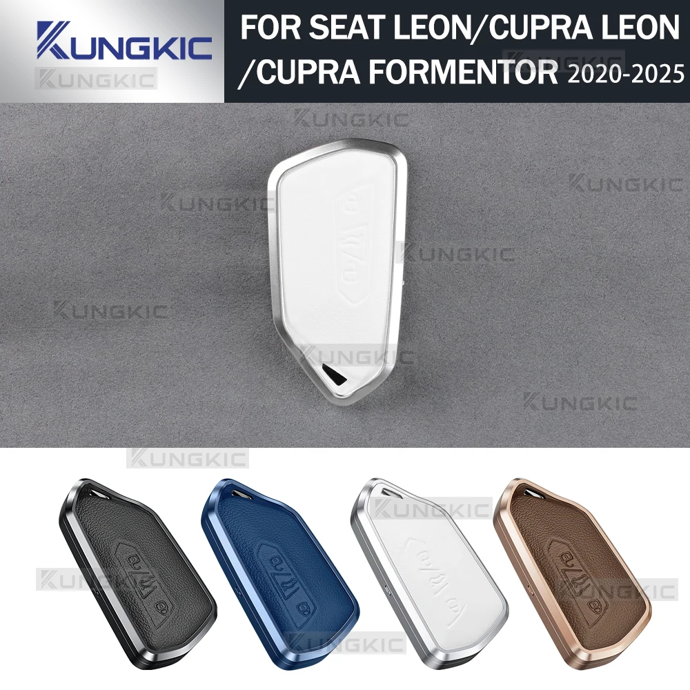 

Чехол для дистанционного ключа автомобиля для SEAT Leon Cupra Leon Cupra Formentor 2020 2021 2022 2023 2024 2025 Металлическая кожа