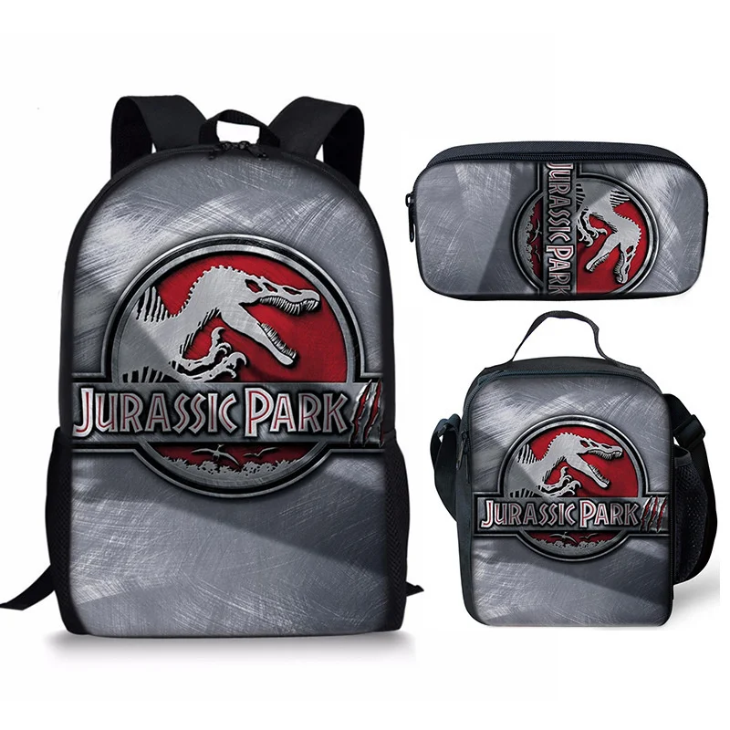 Mochila De Jurassics World 3 para niños, bolso de hombro con dibujos animados, estuche para lápices, bolso cruzado