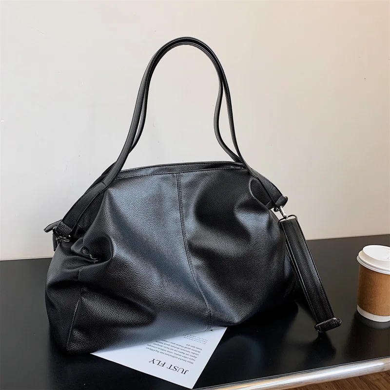 Big Black Tote Bags for Women Large Hobo Shopper Bag Roomy Handbag Soft Leather Crossbody Bag Ladies Travel Shoulder Bag