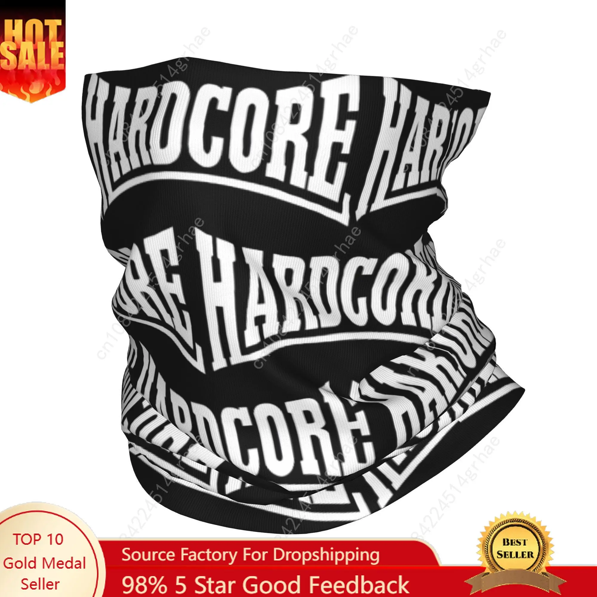 

Custom Classical H-Hardcores Rock Winter Headband Neck Warmer Women Men Hiking Running Tube Scarf Gothic Face Bandana Gaiter