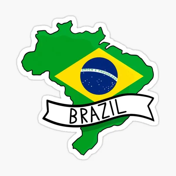 Creative Brazilian BR Flag Map Sticker Laptop Car Window Camper Wall Room Truck Glass Bicycle Door Van Moto Helmet Racing Decal