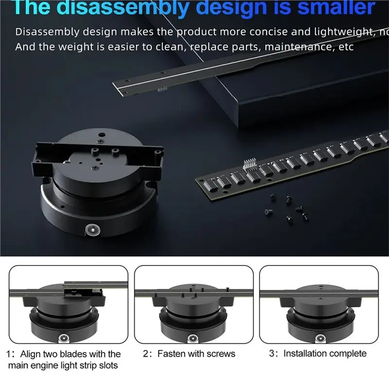 A27F-42Cm 3D Holographic Fan Wifi Remote Control Custom Icons DIY Video LED Neon Light Rotating 3D Hologram Projector