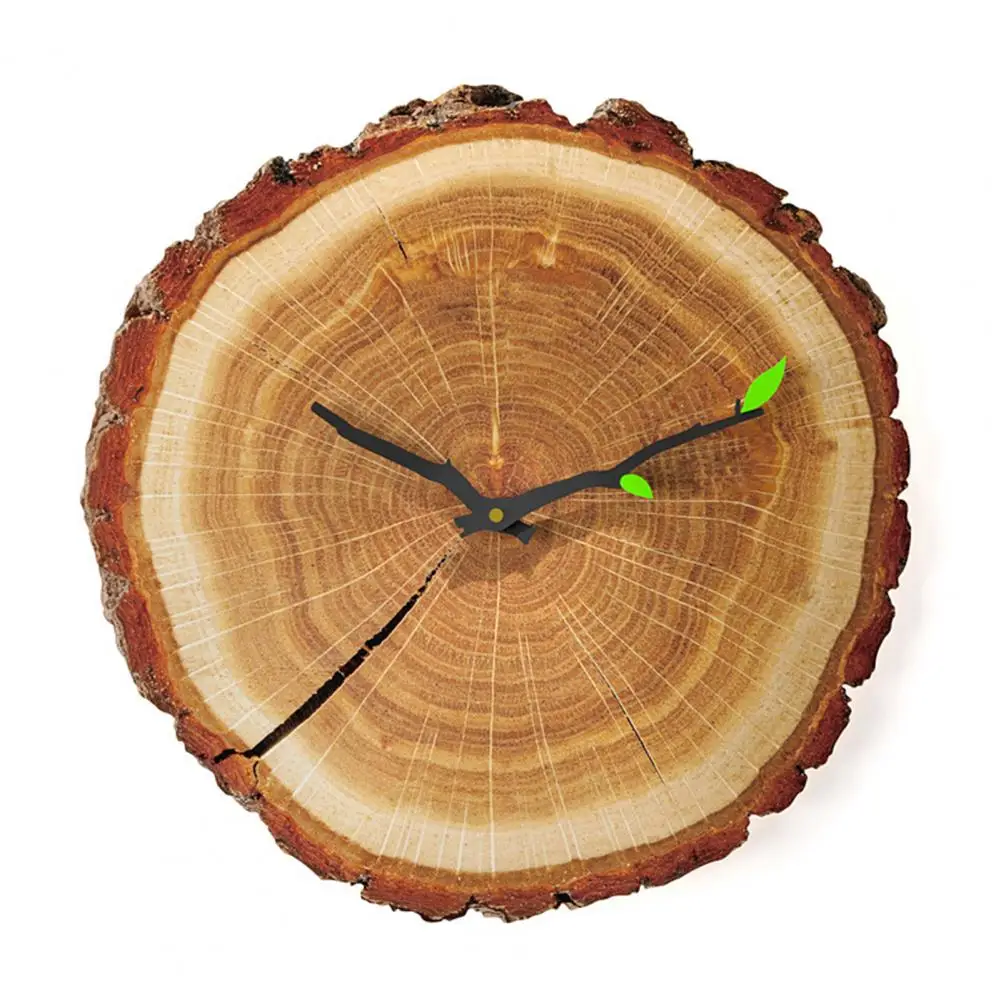 

Numerals Clock Tree Stump Wall Clock Wood Grain Wall Clock Unique Tree Stump Design Silent Quartz Movement for Home or Office