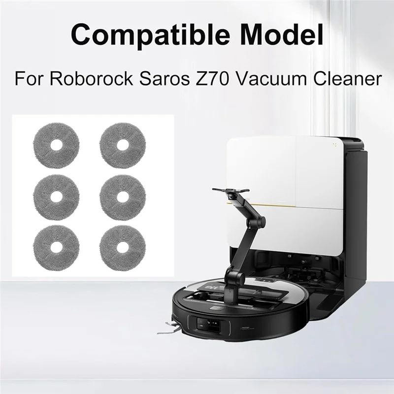 A83G-Mop Pad For Roborock Saros Z70 Vacuum Cleaner Replacement Parts Washable Mop Cloth Accessories