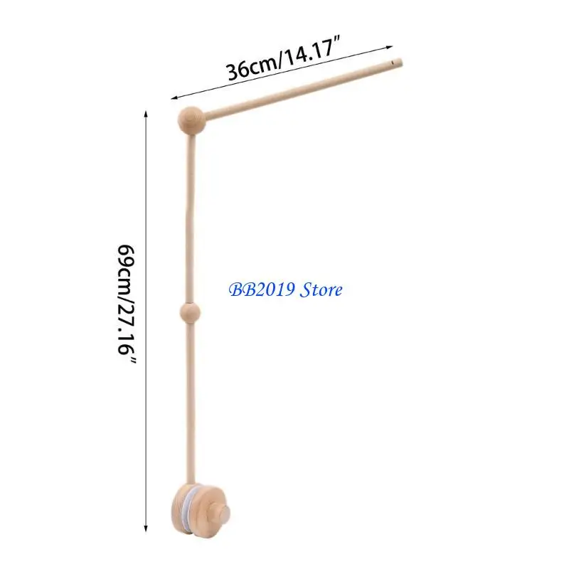 Q0KB 침대 장식 딸랑이 옷걸이 나무 스탠드 어셈블리 암 브래킷 베이비 모바일 클로 모바일 프레임 홀더 침대 침대 그물 행거