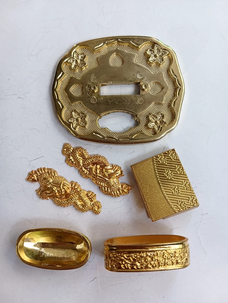 Seis Uds espada militar ajuste decoración del hogar cuchillos parte protector de hoja Tsuba Kashira para Katana japonesa con filo de sable