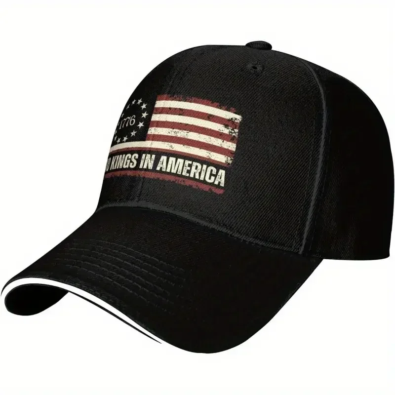 No King in America Anti-47 Protect Democracy Adjustable Snapback Dad Hat - Distressed American Flag, 1776 Design, Lightweight Unisex Patriotic Cap, Great for 4th of July, Travel, Sports, Errands, Great For Travel, Sports, And Errands