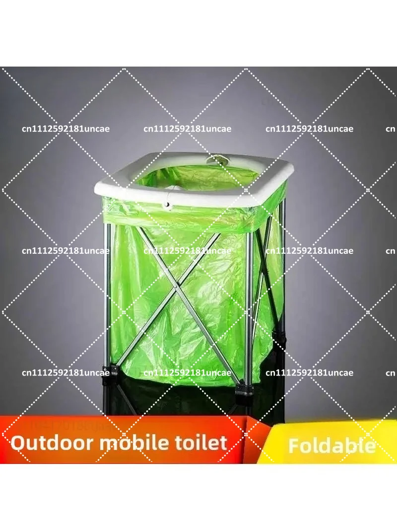 Portable Folding Toilet for Outdoor Travel, Self Driving Car Camping Toilet, Garbage Bin