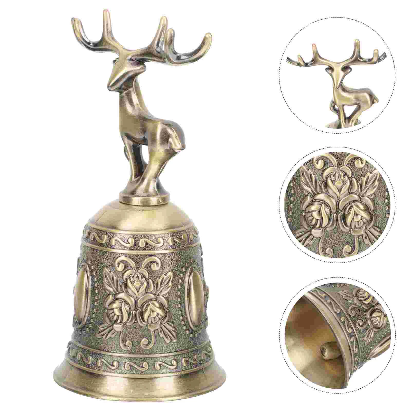 

Christmas Table Rattle Dinner Service Bell Hand Desktop Restaurant Zinc Alloy Manual Call Small