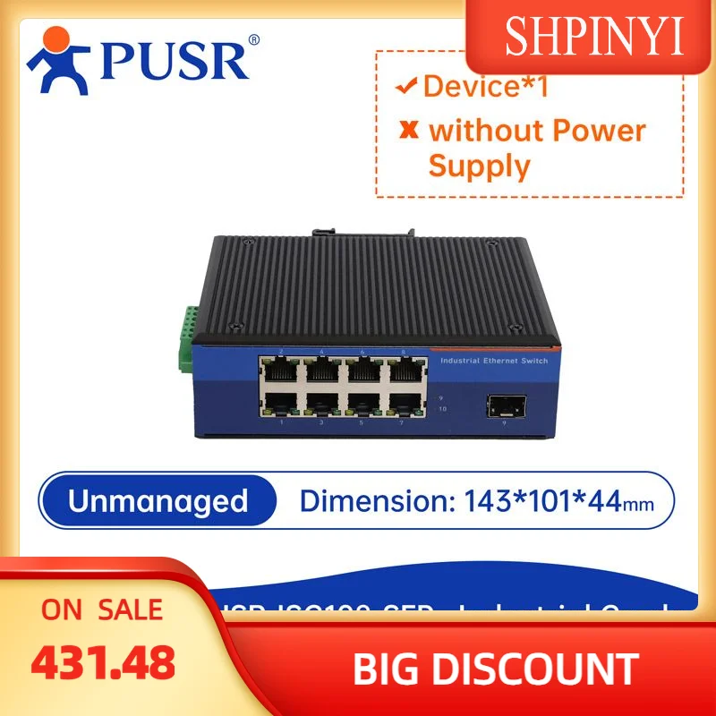 

Порты PUSR 1SFP 4/8 RJ45 с гигабитным промышленным коммутатором Ethernet 10/1001000 Мбит/с серии USR-1SFP