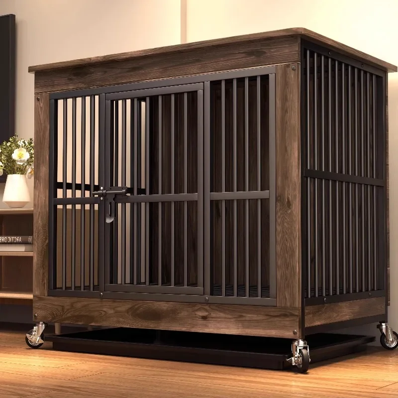 

Dog cage Household indoor with toilet Large dog Golden Retriever Medium wooden iron cage