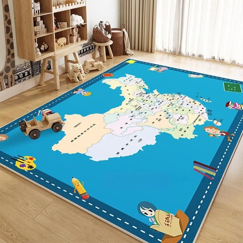 

Детский игровой коврик для мальчиков и девочек с тематикой городского движения и шоссейных дорог, коврик для игрушечных машинок, нескользящий коврик для игровой комнаты