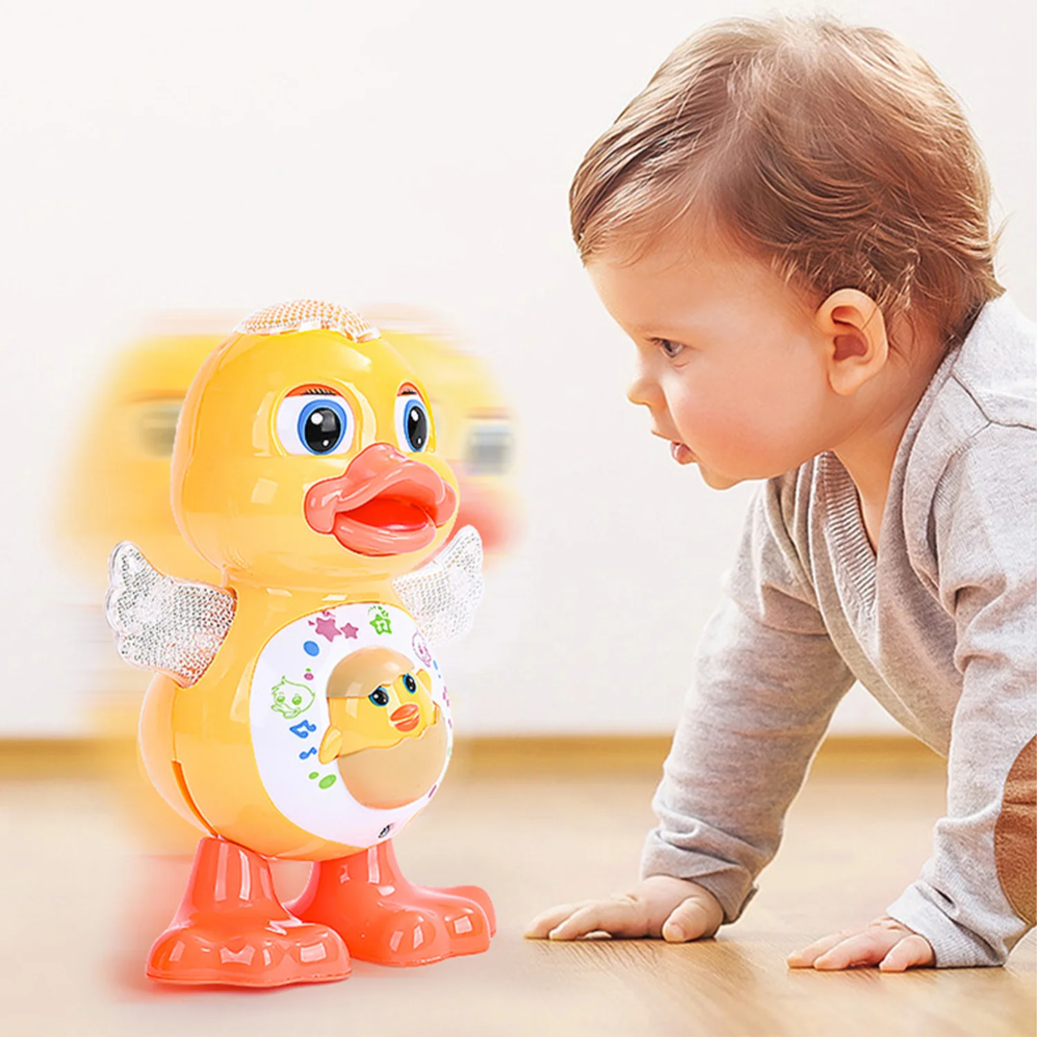 Children's electric singing and dancing toy swinging duck, early education puzzle novelty toy (with 3 batteries of size 5)