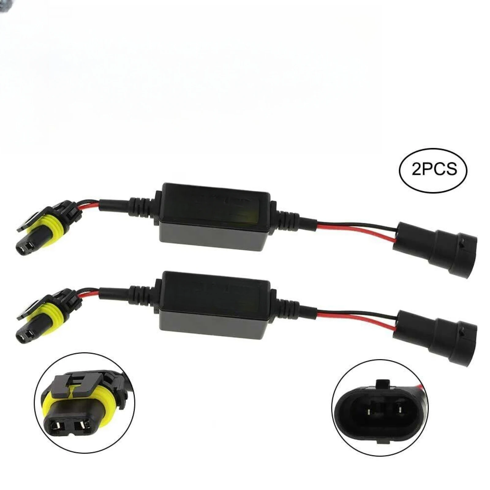 2PCS LED 9005/9006/9012 Headlight Canbus Error Free Anti Flicker Resistor Canceller Wiring Decoder Adapter Auto Car Accessories