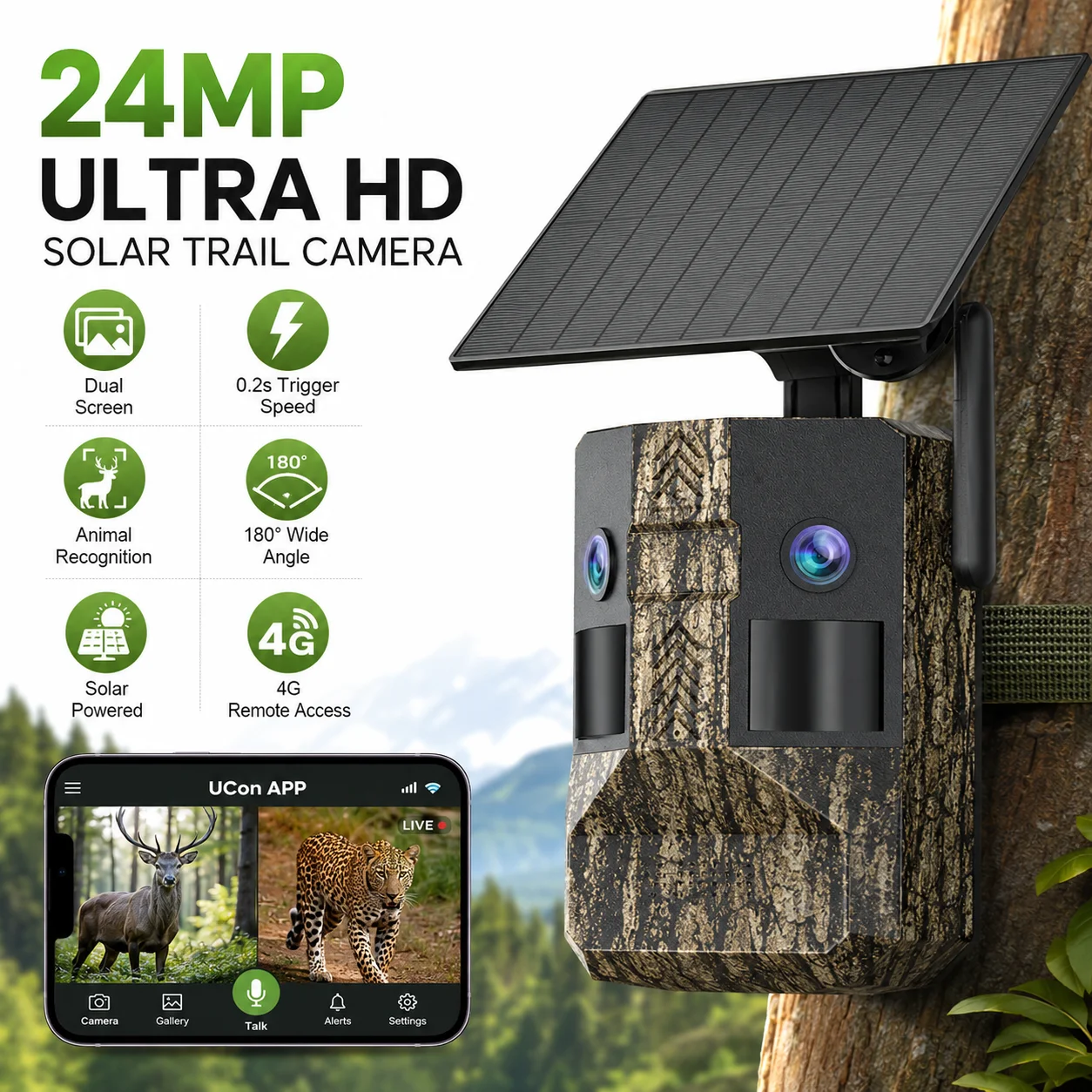 Outdoor Hunting Camera Wireless - Outdoor 4G LTE Solar Trail Hunting