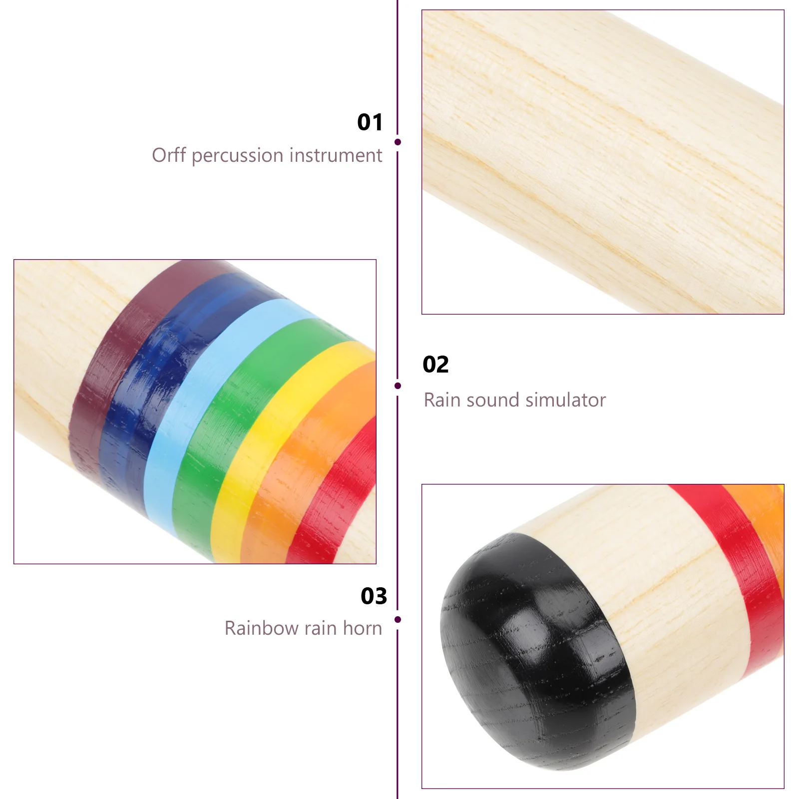 Instrumento de percusión Orff con sonido de lluvia de madera, juguete de iluminación Musical, juguete recreativo de larga duración, juguete para bebé no tóxico