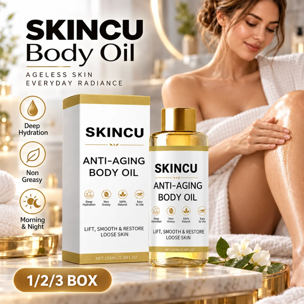 SKINCU Firming Body Oil 100ml Rosehip Almond Ginger Vitamin E Deep Hydrating Non Greasy Massage Oil for Dry Rough Skin Care Oil