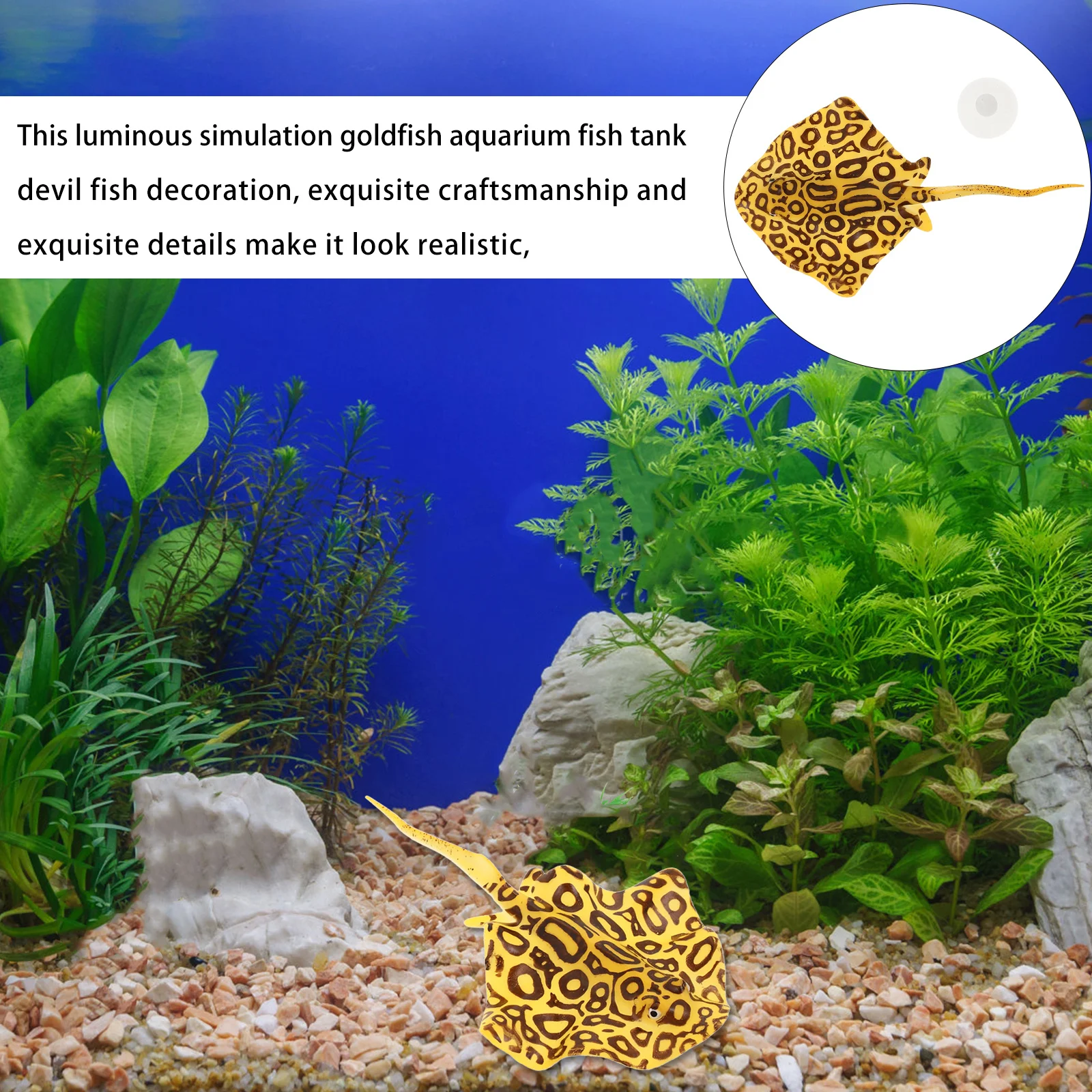 

1Pcs Luminous Aquarium Decoration Realistic Silicone Fish Tank Ornament Night Visual Experience Silicone Fish