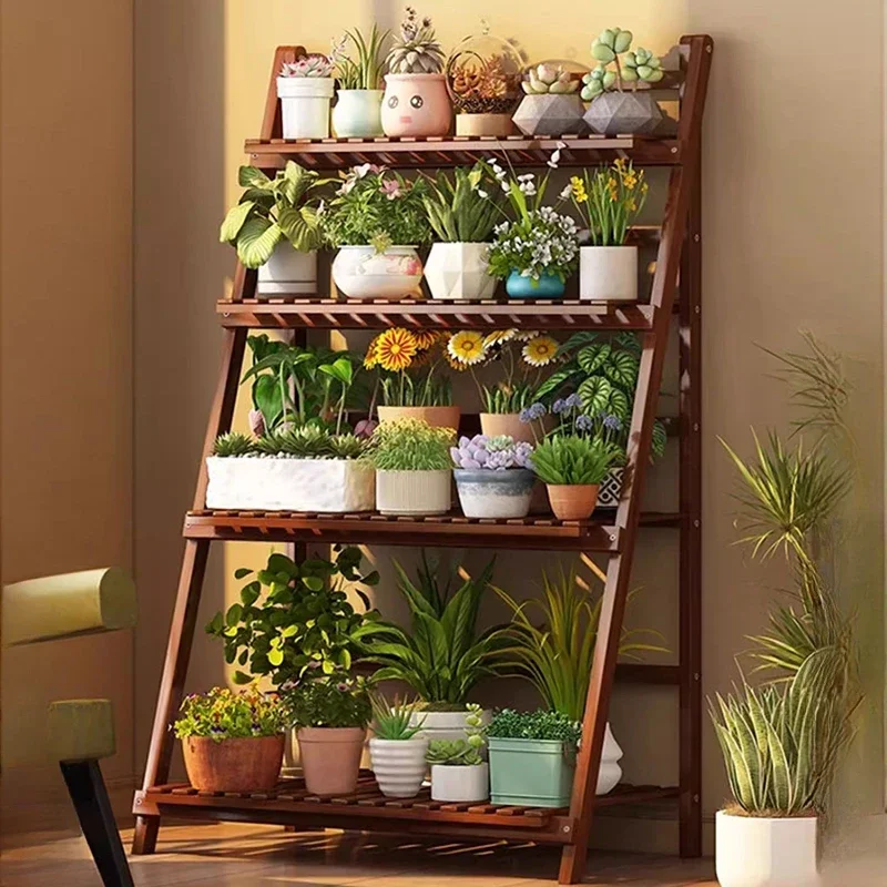 Nordic Flower Shelf Plant Shelves Balcony Stepped Living Room Multilayer Plant Shelves Fold Outdoors Furniture