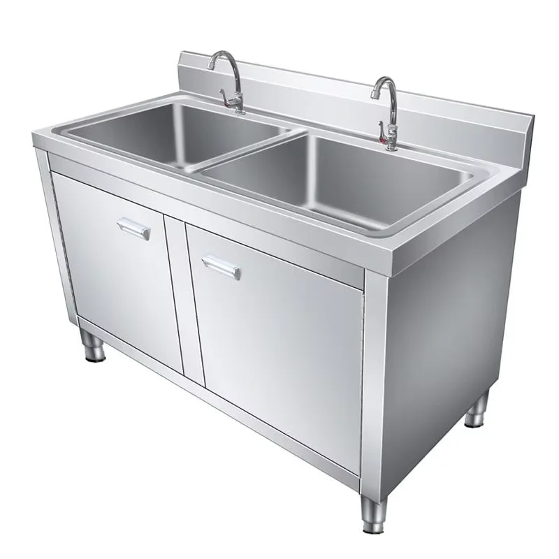 

Customized Commercial Stainless Steel Basin Sink Free Standing Wood Work Bench Electric Fuel Single Double Bowl Hotel Restaurant