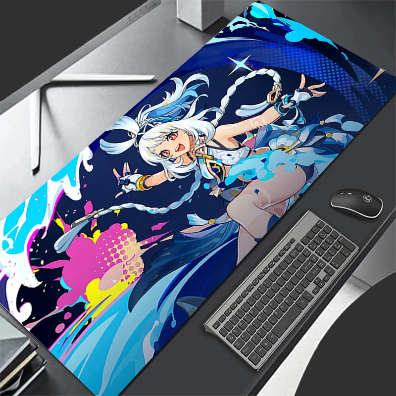 Alfombrilla de ratón Accesorios para juegos de ordenador, alfombrilla para teclado de oficina G-genshin Impact Mualani, alfombrilla de ratón de goma para PC, decoración, alfombrilla para ratón de escritorio
