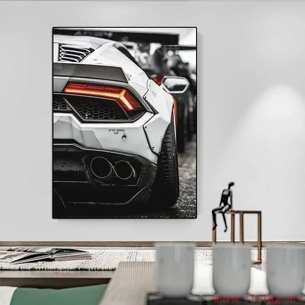 World Luxury Sport Car Black Benz Supercar Tail Light Canvas Painting Print Wall  Poster Racing Picture Office Room Home Decor view 2