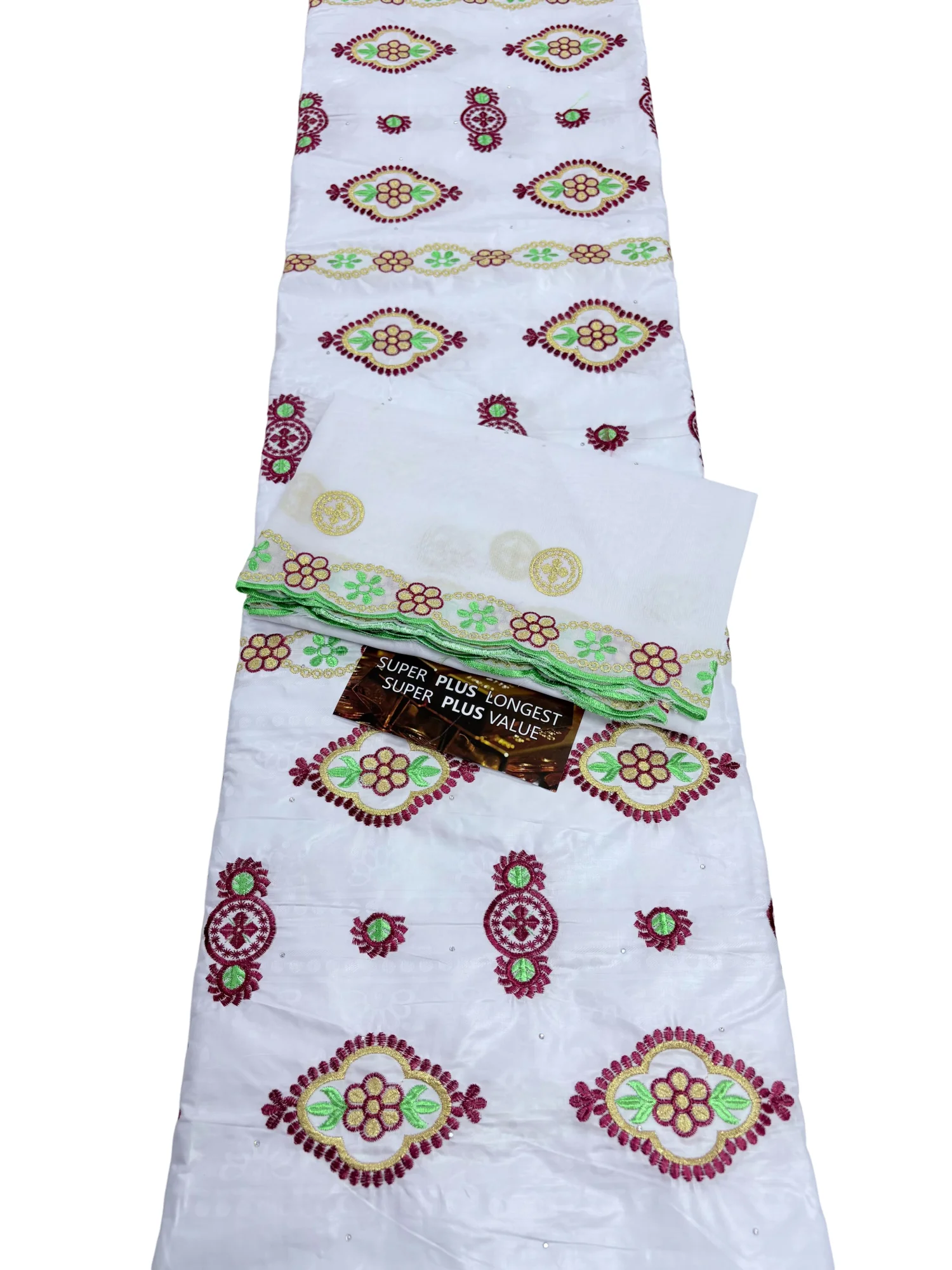 Bazin Riche Tissues 2026 100% Cotton White Patchwork Fabrics Embroidery Tissu African Materials For Sewing Clothes 5+2 Yards/Lot