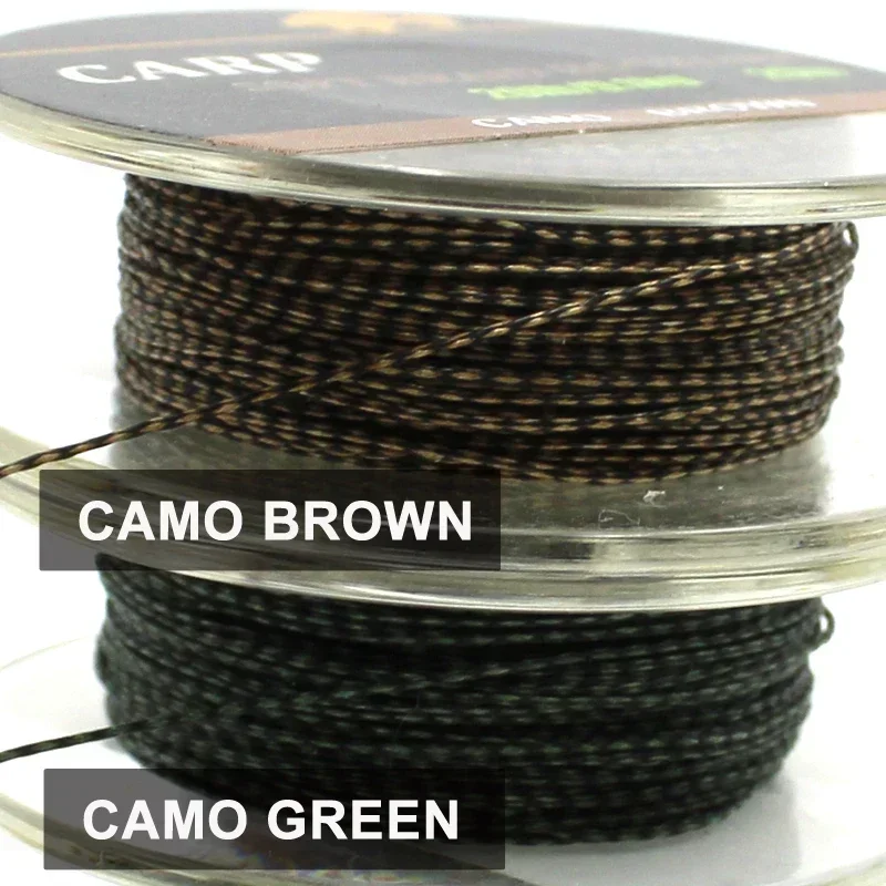 1Piece 20m Carp Fishing Line 15lb/20lb/25lb Soft Braided Hooklink Carp Hair Ronnie Rig For Carp Fishing Terminal Tackle