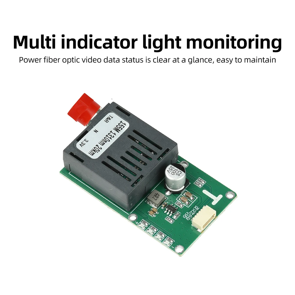Sky/Ground TTL Optical Transceiver Module for Drones DC 5.5-26V FC RX/TX/AV/VCC/GND TTL to Fiber Optic Module 20KM 40KM 60KM