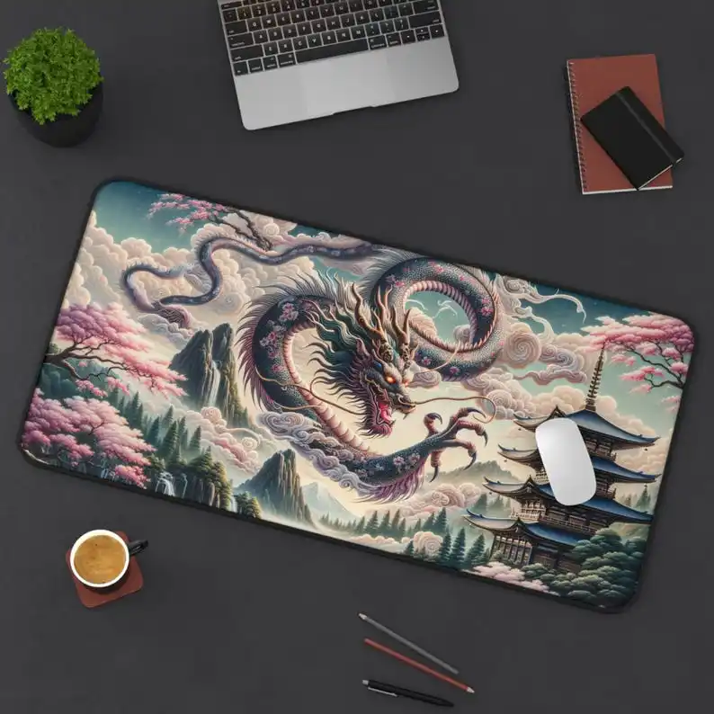 

Chinese Dragon Pattern Mouse Pad, Non-slip and Waterproof Mouse Pad, Office Gaming Desk Decoration Pad, Perfect Gift for Friends