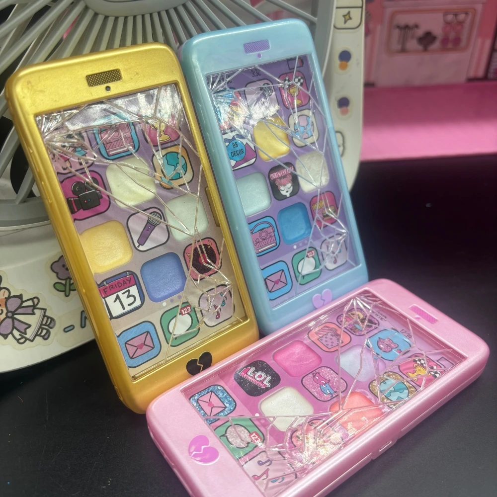 Caja de maquillaje de modelo de teléfono móvil de muñeca LOL, accesorios de colección de bricolaje, decoración de casa de juegos de niña, juego de