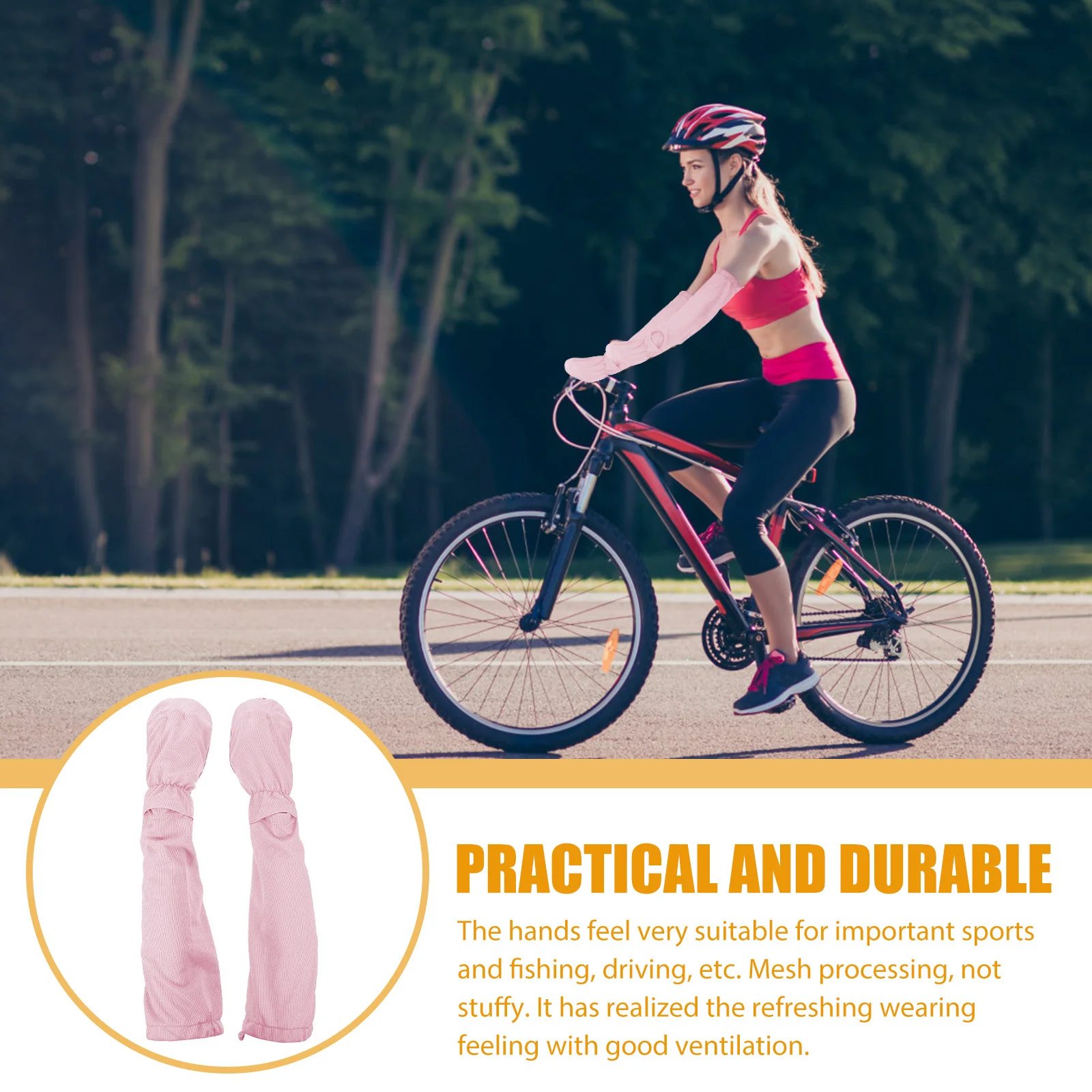 زوج واحد من أكمام أذرع تبريد واقية من الأشعة فوق البنفسجية للرياضات الخارجية والمشي لمسافات طويلة وركوب الدراجات وتنفس خفيف الوزن للصيف #6