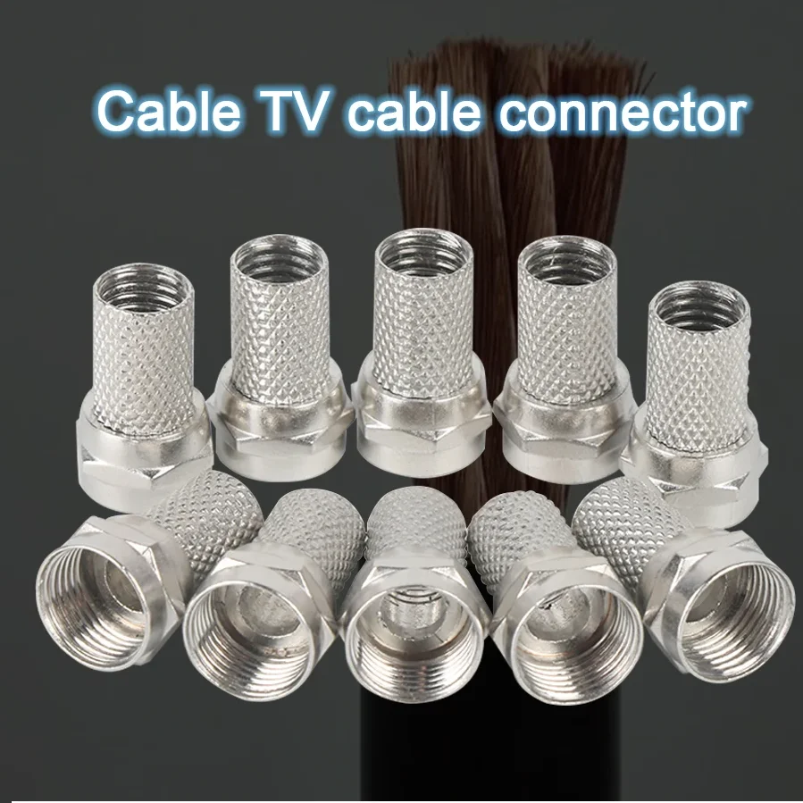 RG6 Copper Twist F Type Coaxial Cable Connector Plugs High Quality Connector for TV Satellite Virgin Cable