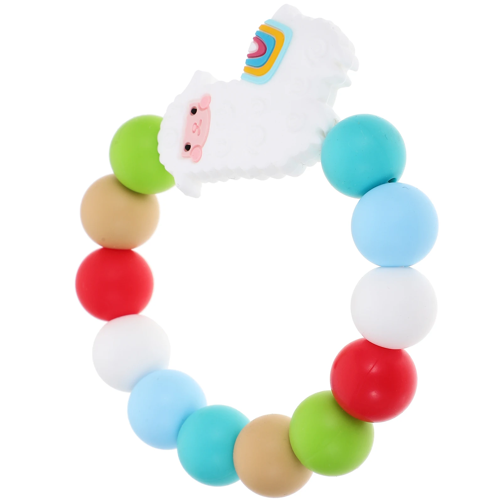 Silicone Baby Teething Bracelet Alpaca Charm Fine Texture Soothes Gums Comfortable Hand Feel Safe Teether for Toddler Infant