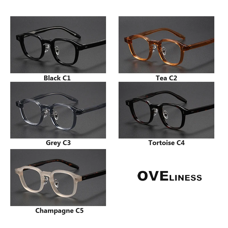 2023 Acetate Glasses Frame Men women Vintage myopia Prescription Eyeglasses frames Women Optical Spectacles Korean male Eyewear