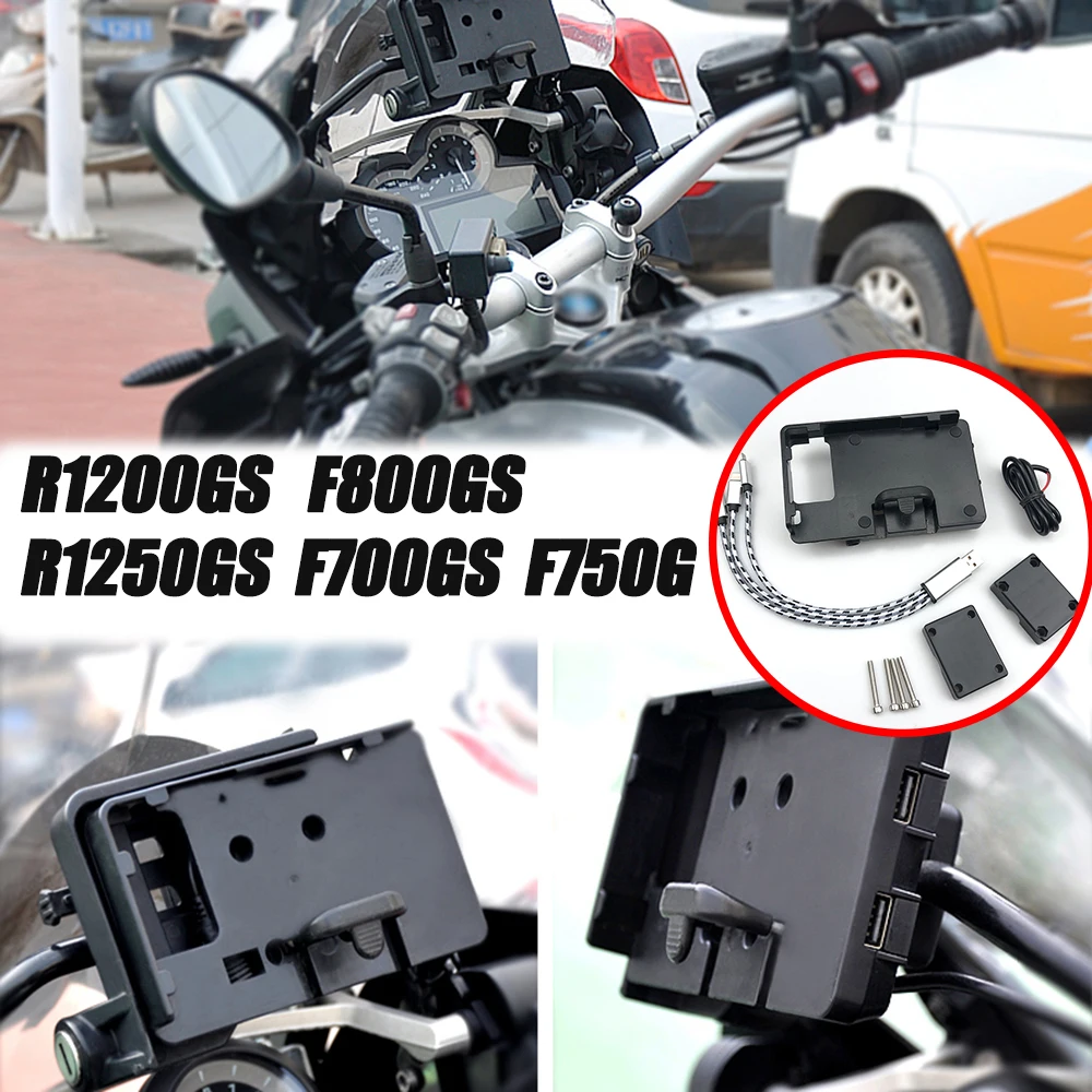 USB Mobile Phone Motorcycle Navigation Bracket USB Charging Support For R1200GS F800GS ADV F700GS R1250GS CRF 1000L F850GS F750G