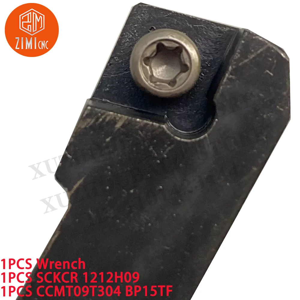 1PCS SCKCR1212H09 Indexable lathe turning tool holder + 1PCS CCMT09T304 BP15TF Carbide Inserts CNC tool metal lathe cutting tool