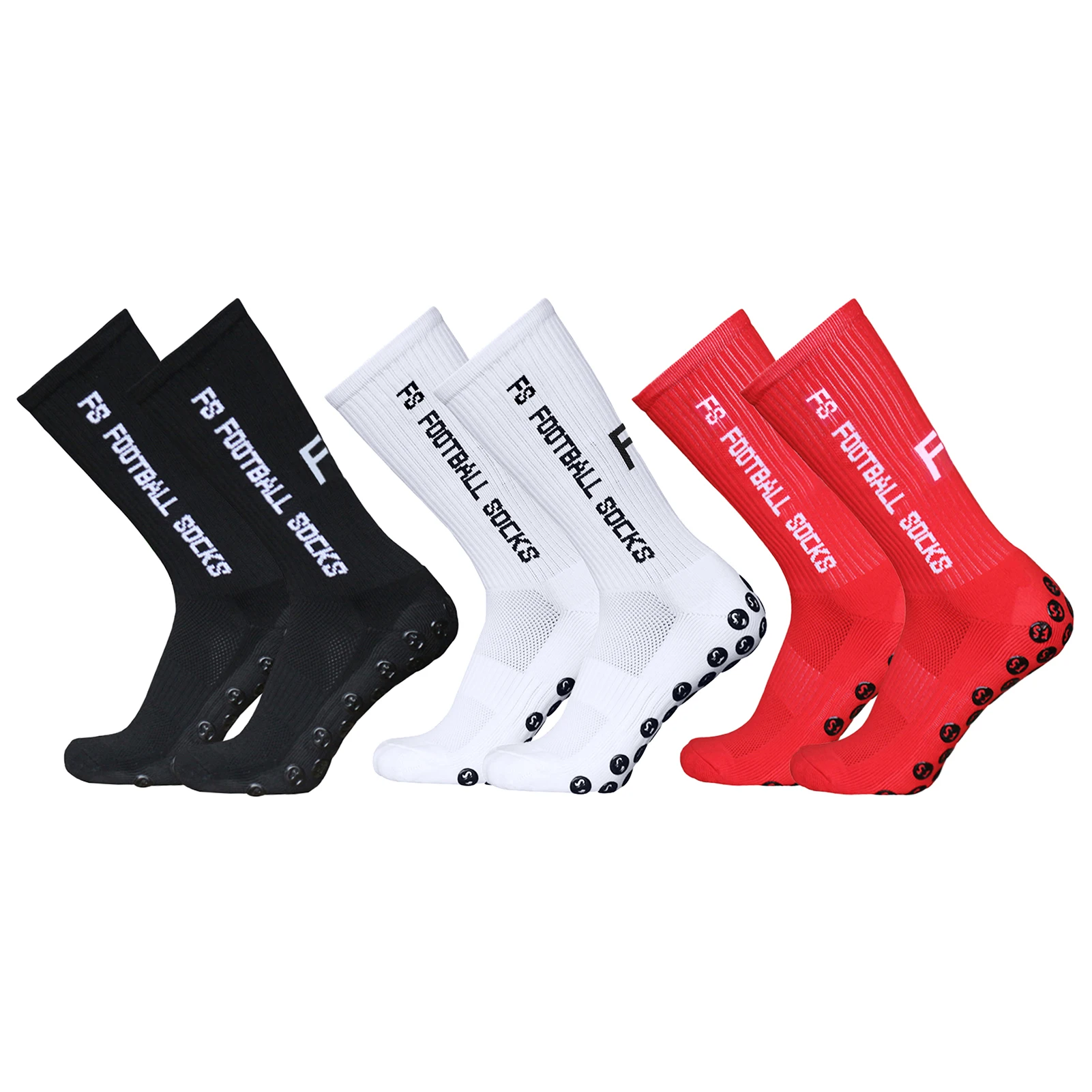 

running socks 3 Pairs Outdoor Sports Running Socks Stretch Socks Athletic Football Soccer Socks Anti Slip Socks with Grips socks