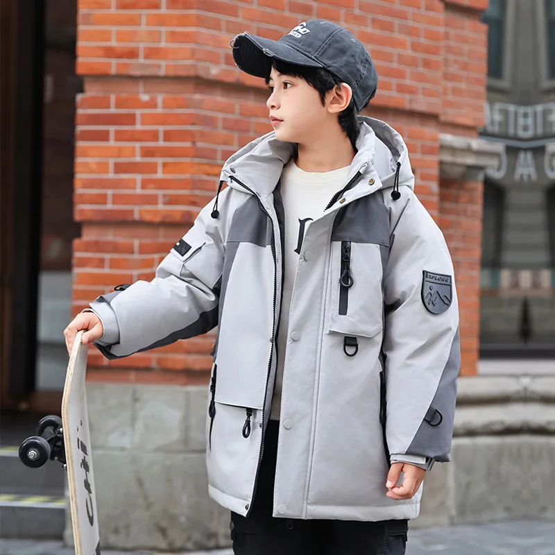 

OLEKID -30 Degree Winter Down Jacket For Boys Waterproof Thick Warm Teen Boy Jacket 6-14 Years Kids Boy Parkas Outerwear Coat