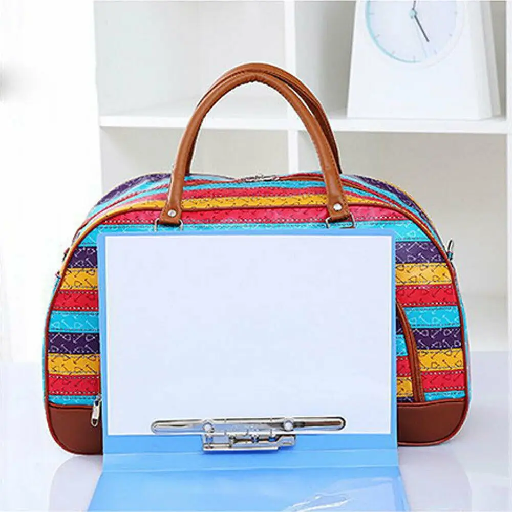 Men Women PU Leather Portable Holdall Handbag Travel Bag Luggage Bag